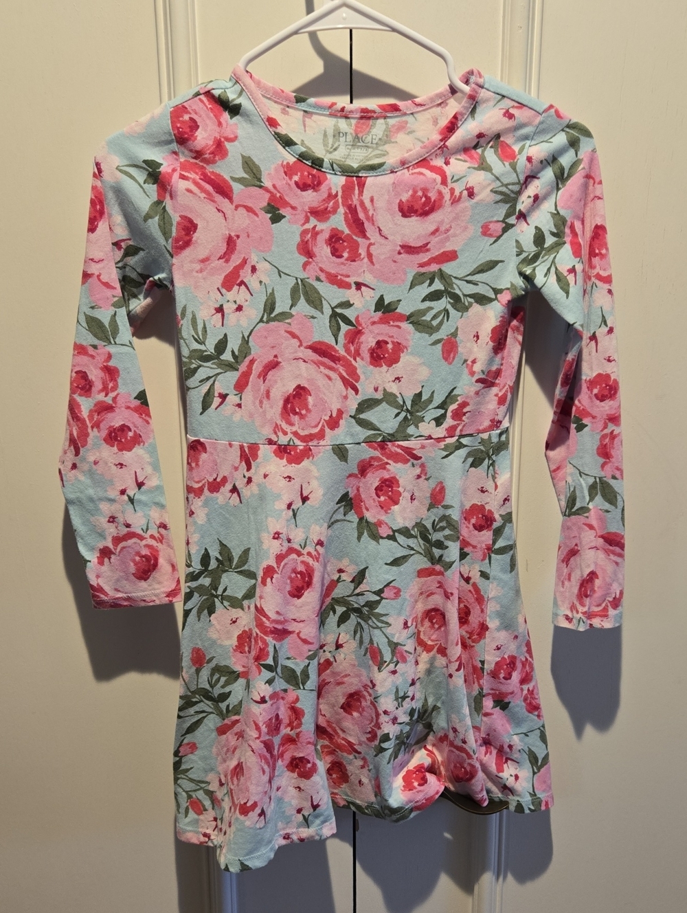 The Children's Place Pink Floral Long-Sleeve Kids Dress